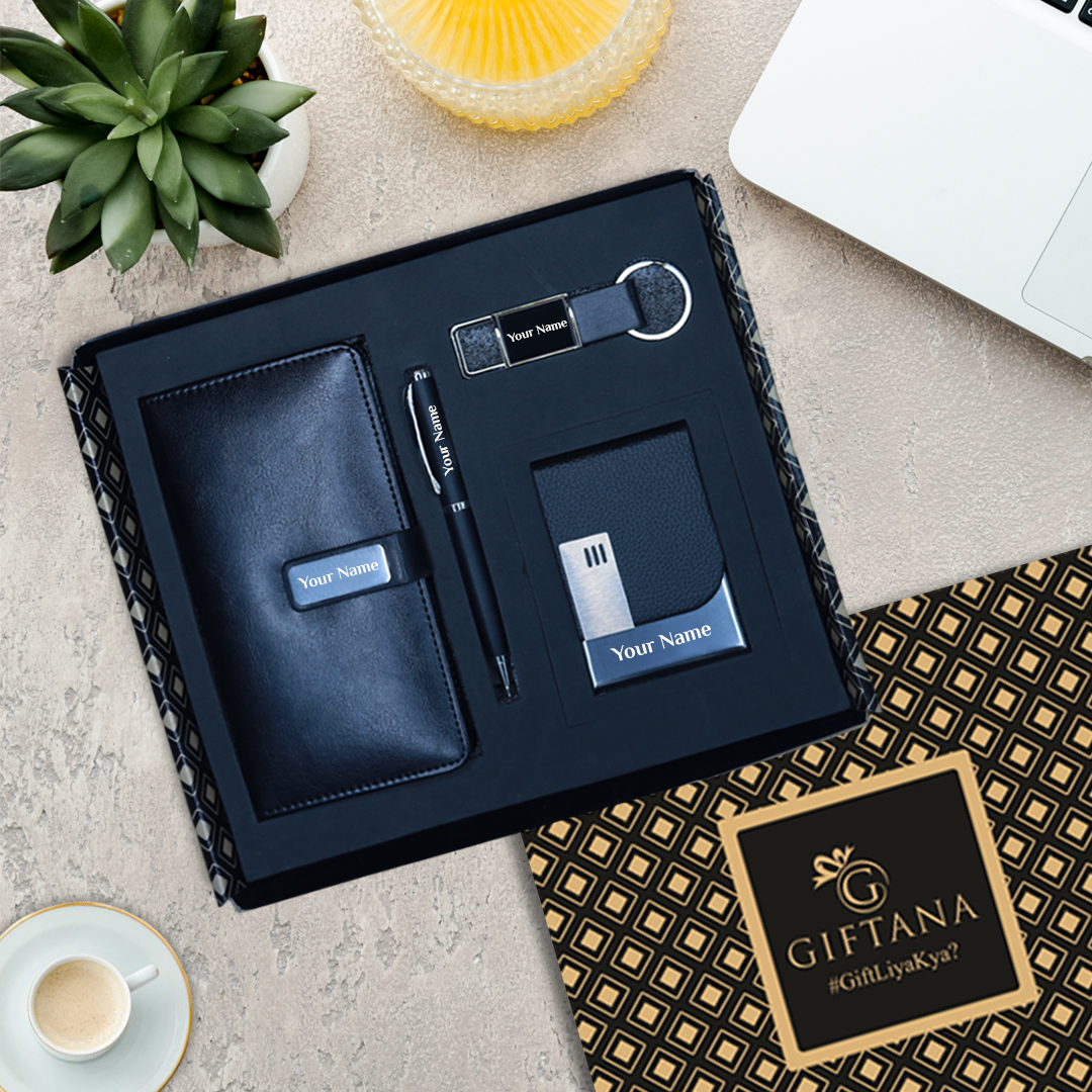 Corporate Gift Set for Men – Wallet, Pen, Keychain & Mini Diary